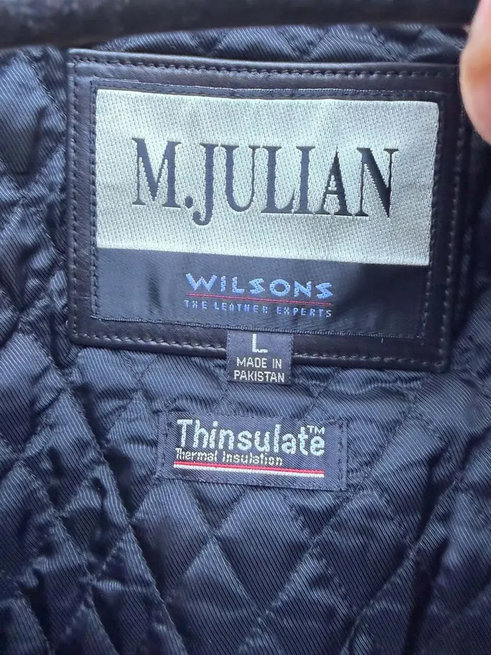 M. Julian Wilsons Leather Men's Genuine Leather Jacket with Cowhide Fur Yoke